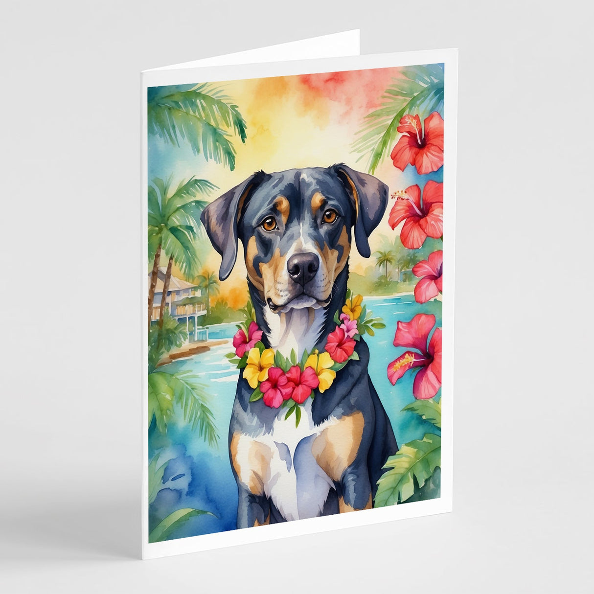 Catahoula Luau Greeting Cards Pack of 8