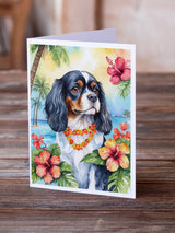 Cavalier Spaniel Luau Greeting Cards Pack of 8