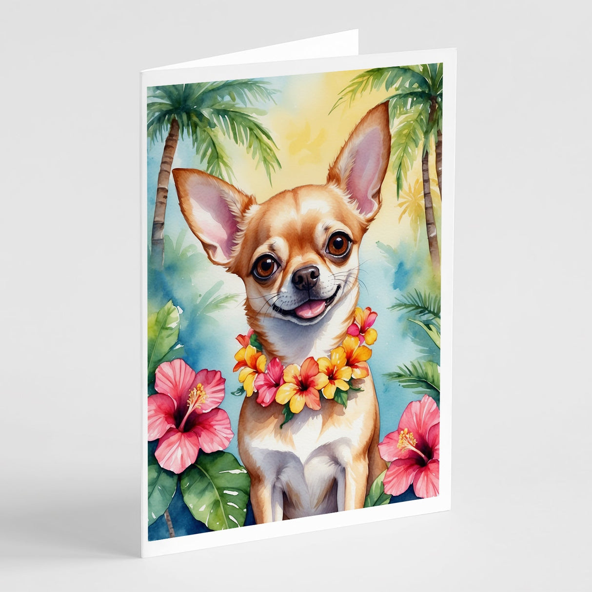 Chihuahua Luau Greeting Cards Pack of 8