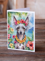 Chinese Crested Luau Greeting Cards Pack of 8