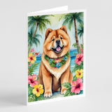 Chow Chow Luau Greeting Cards Pack of 8