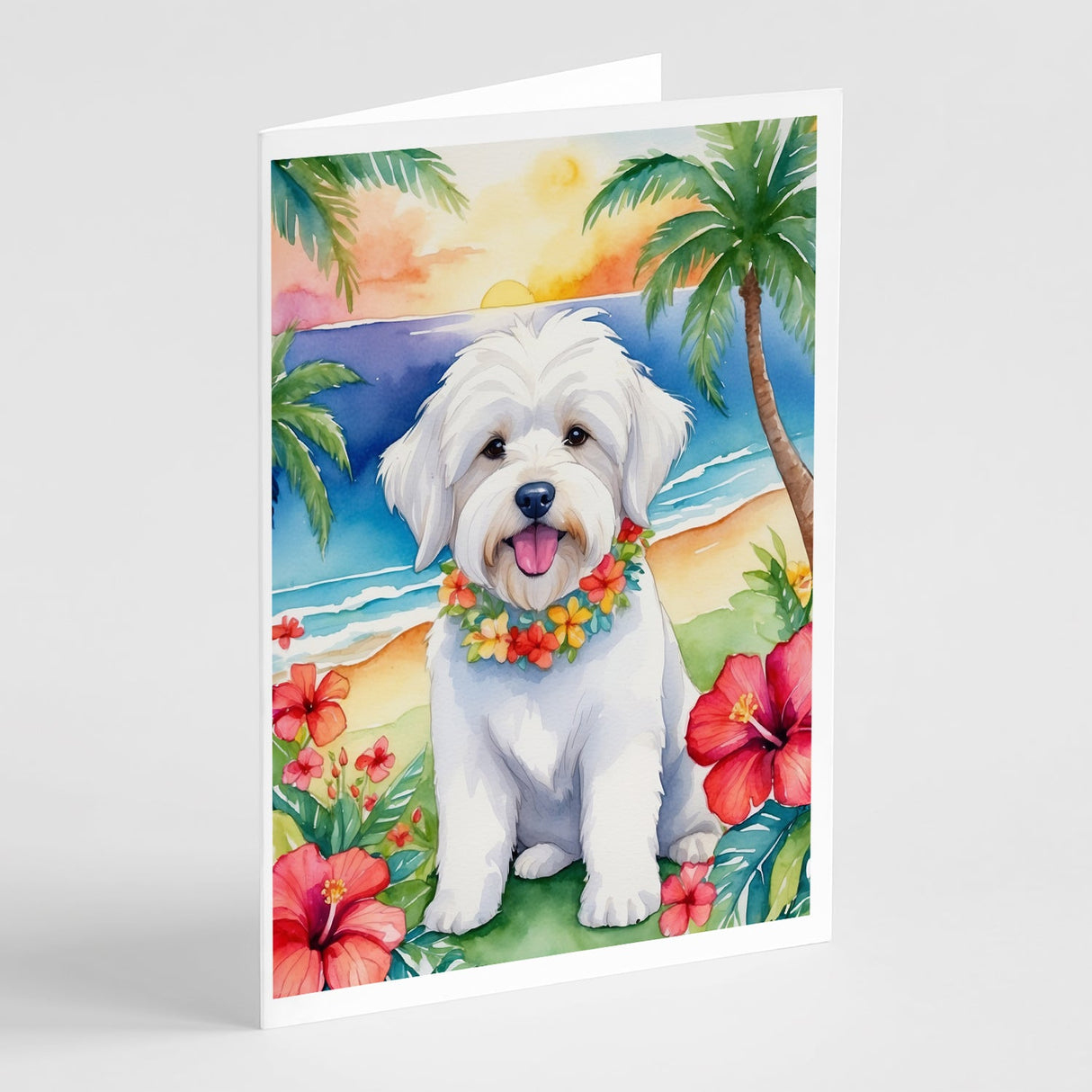 Coton de Tulear Luau Greeting Cards Pack of 8