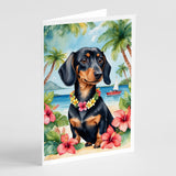 Dachshund Luau Greeting Cards Pack of 8