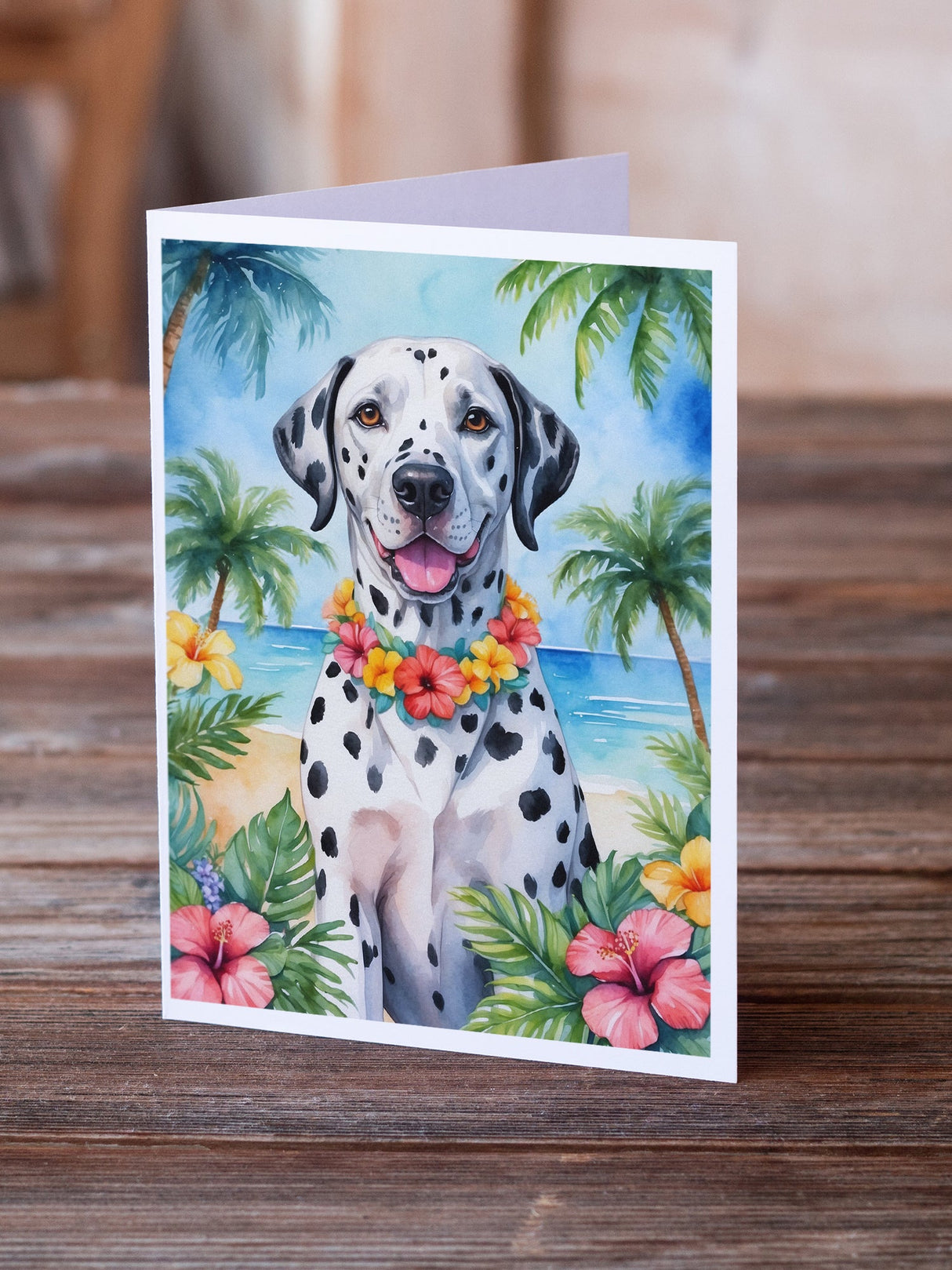 Dalmatian Luau Greeting Cards Pack of 8