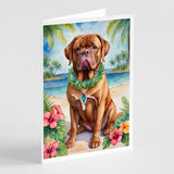 Dogue de Bordeaux Luau Greeting Cards Pack of 8