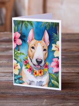 English Bull Terrier Luau Greeting Cards Pack of 8