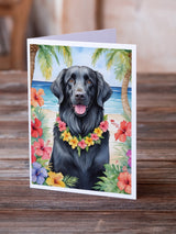 Flat-Coated Retriever Luau Greeting Cards Pack of 8