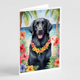 Flat-Coated Retriever Luau Greeting Cards Pack of 8