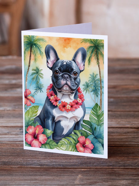 French Bulldog Luau Greeting Cards Pack of 8