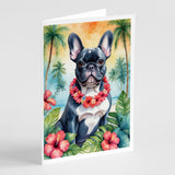 French Bulldog Luau Greeting Cards Pack of 8