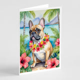 French Bulldog Luau Greeting Cards Pack of 8