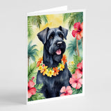 Giant Schnauzer Luau Greeting Cards Pack of 8