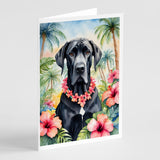 Great Dane Luau Greeting Cards Pack of 8