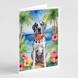 Great Dane Luau Greeting Cards Pack of 8