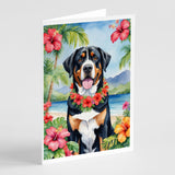 Greater Swiss Mountain Dog Luau Greeting Cards Pack of 8