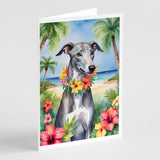 Greyhound Luau Greeting Cards Pack of 8