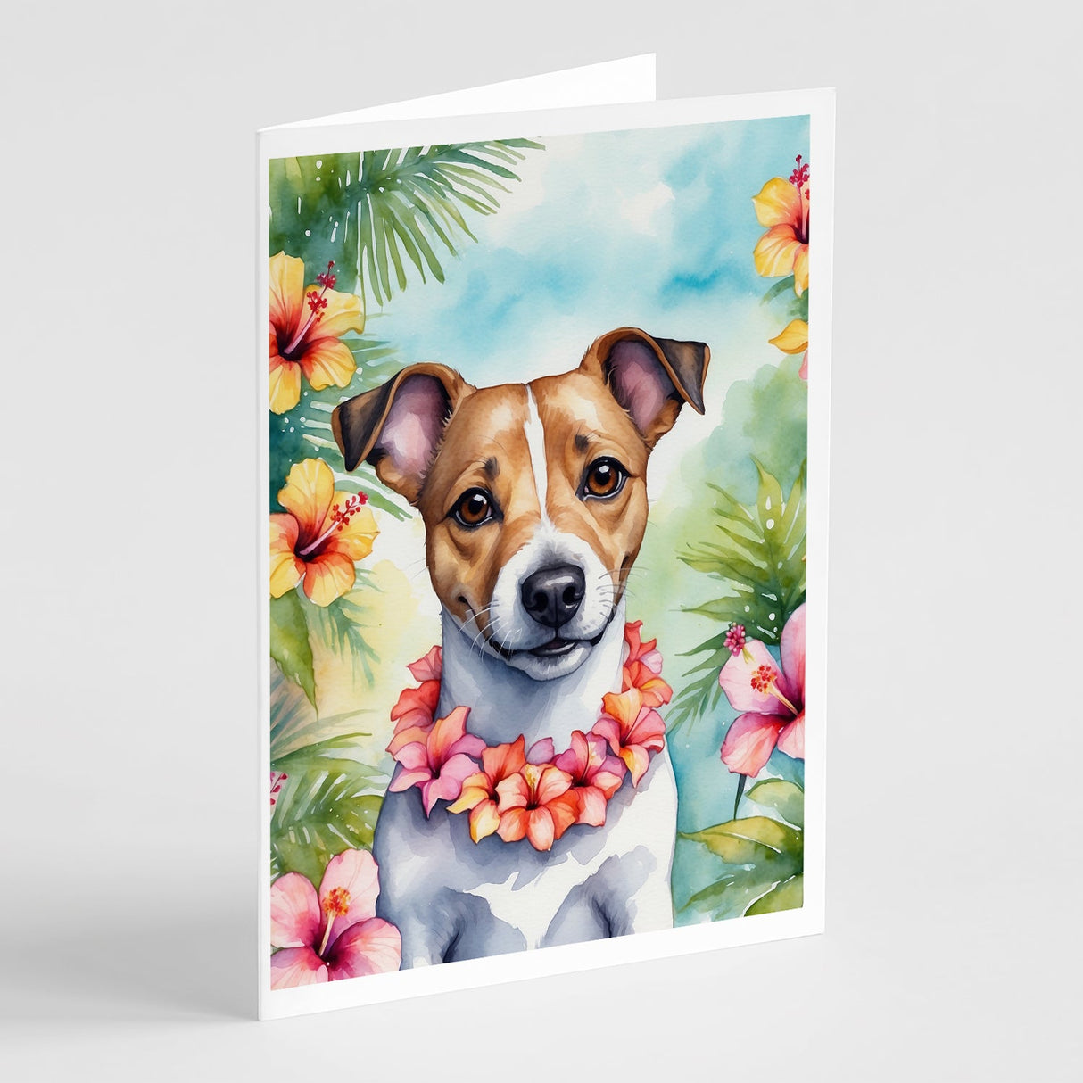 Jack Russell Terrier Luau Greeting Cards Pack of 8