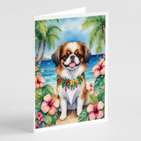 Japanese Chin Luau Greeting Cards Pack of 8