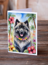 Keeshond Luau Greeting Cards Pack of 8