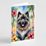 Keeshond Luau Greeting Cards Pack of 8