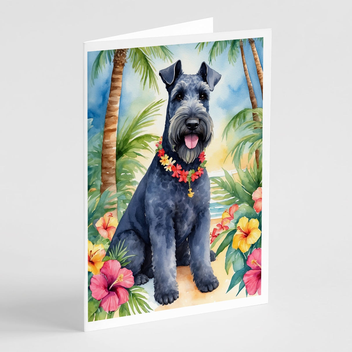 Kerry Blue Terrier Luau Greeting Cards Pack of 8