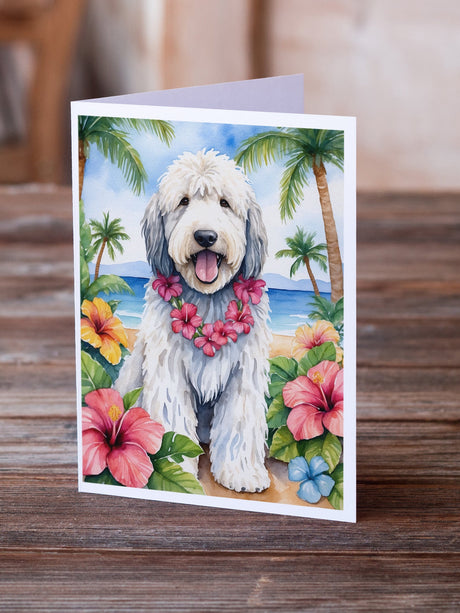 Komondor Luau Greeting Cards Pack of 8