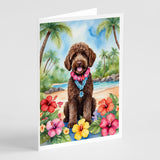 Labradoodle Luau Greeting Cards Pack of 8