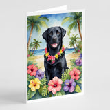 Black Labrador Retriever Luau Greeting Cards Pack of 8