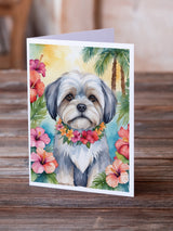 Lhasa Apso Luau Greeting Cards Pack of 8