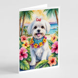 Maltese Luau Greeting Cards Pack of 8