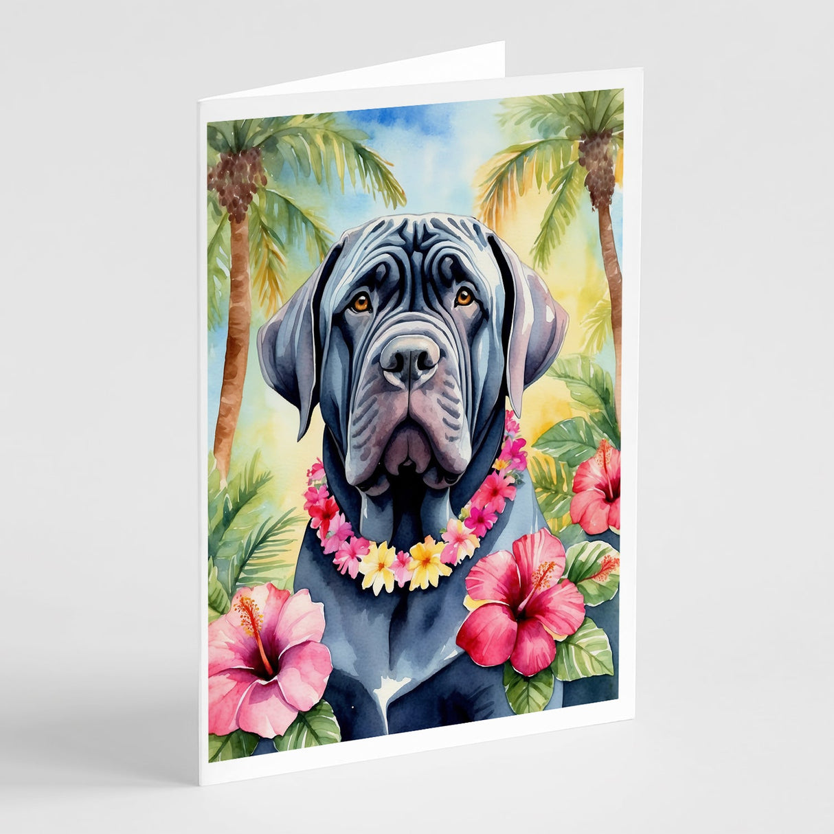 Neapolitan Mastiff Luau Greeting Cards Pack of 8