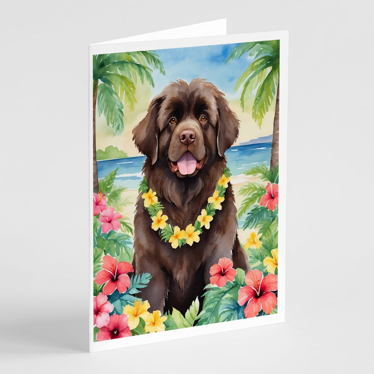 Newfoundland Luau Greeting Cards Pack of 8