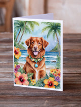 Nova Scotia Duck Tolling Retriever Luau Greeting Cards Pack of 8