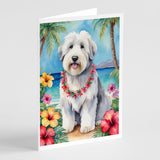 Old English Sheepdog Luau Greeting Cards Pack of 8