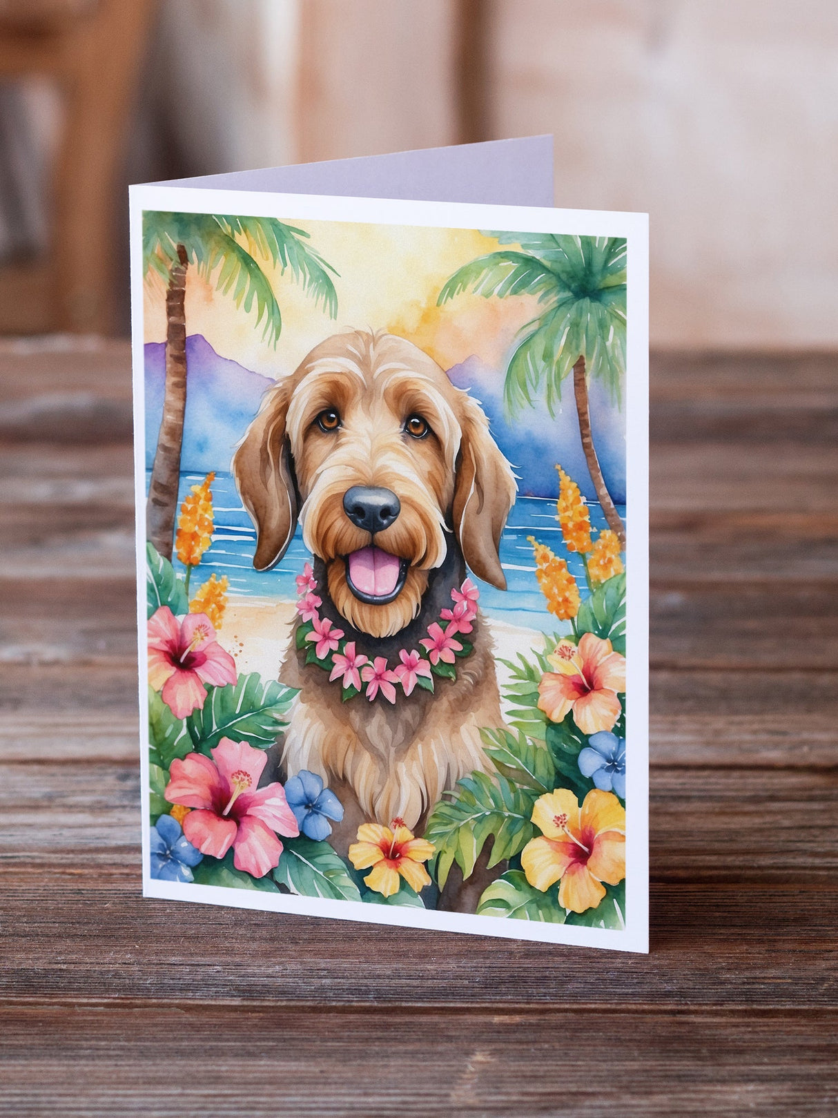 Otterhound Luau Greeting Cards Pack of 8