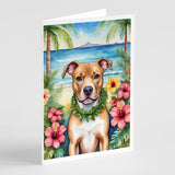 Pit Bull Terrier Luau Greeting Cards Pack of 8