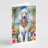 White Poodle Luau Greeting Cards Pack of 8