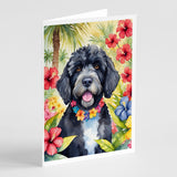 Portuguese Water Dog Luau Greeting Cards Pack of 8