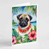 Pug Luau Greeting Cards Pack of 8