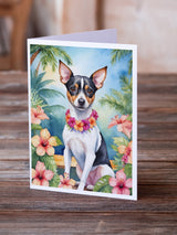 Rat Terrier Luau Greeting Cards Pack of 8