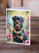 Rottweiler Luau Greeting Cards Pack of 8