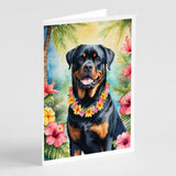 Rottweiler Luau Greeting Cards Pack of 8