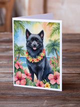 Schipperke Luau Greeting Cards Pack of 8