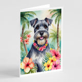 Schnauzer Luau Greeting Cards Pack of 8