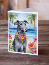 Scottish Deerhound Luau Greeting Cards Pack of 8