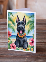 Scottish Terrier Luau Greeting Cards Pack of 8