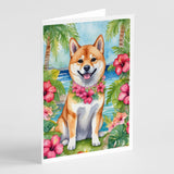 Shiba Inu Luau Greeting Cards Pack of 8