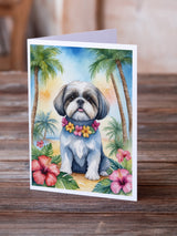 Shih Tzu Luau Greeting Cards Pack of 8