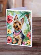 Silky Terrier Luau Greeting Cards Pack of 8