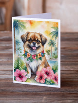 Tibetan Spaniel Luau Greeting Cards Pack of 8